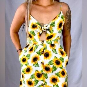Mimi Chica Sunflower Dress XL Boho Sundress